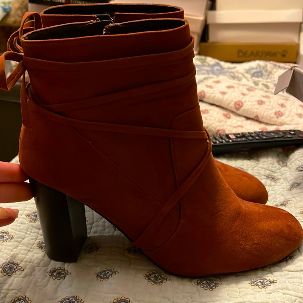 Faux suede boots